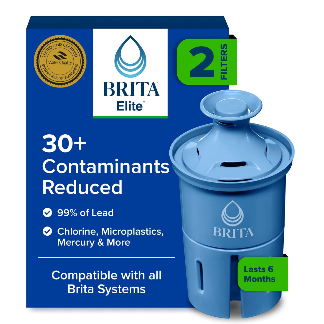 Brita Longlast Replacement Water Filters for Pitchers & Dispensers — 2 Count