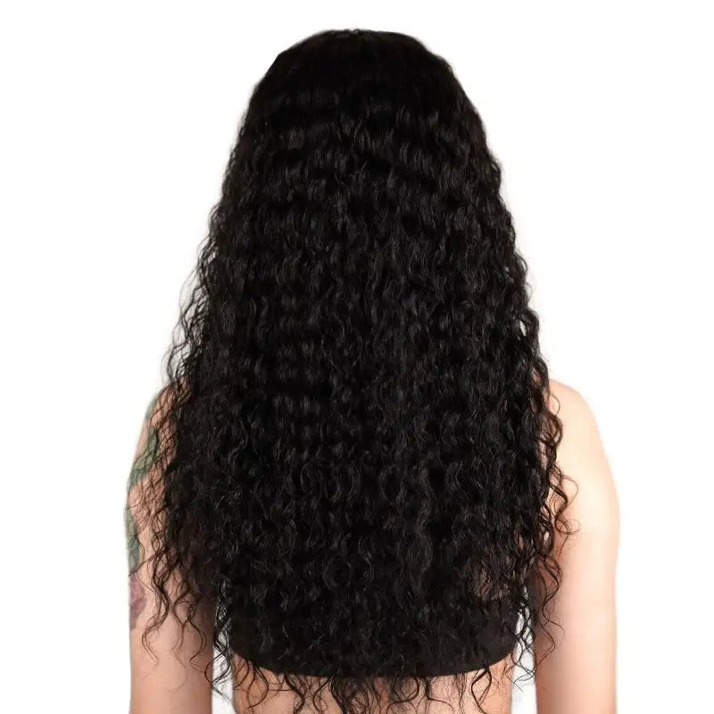 Deep Wave 13x4 Transparent Lace Front Human Hair Wig 18"/ 180%