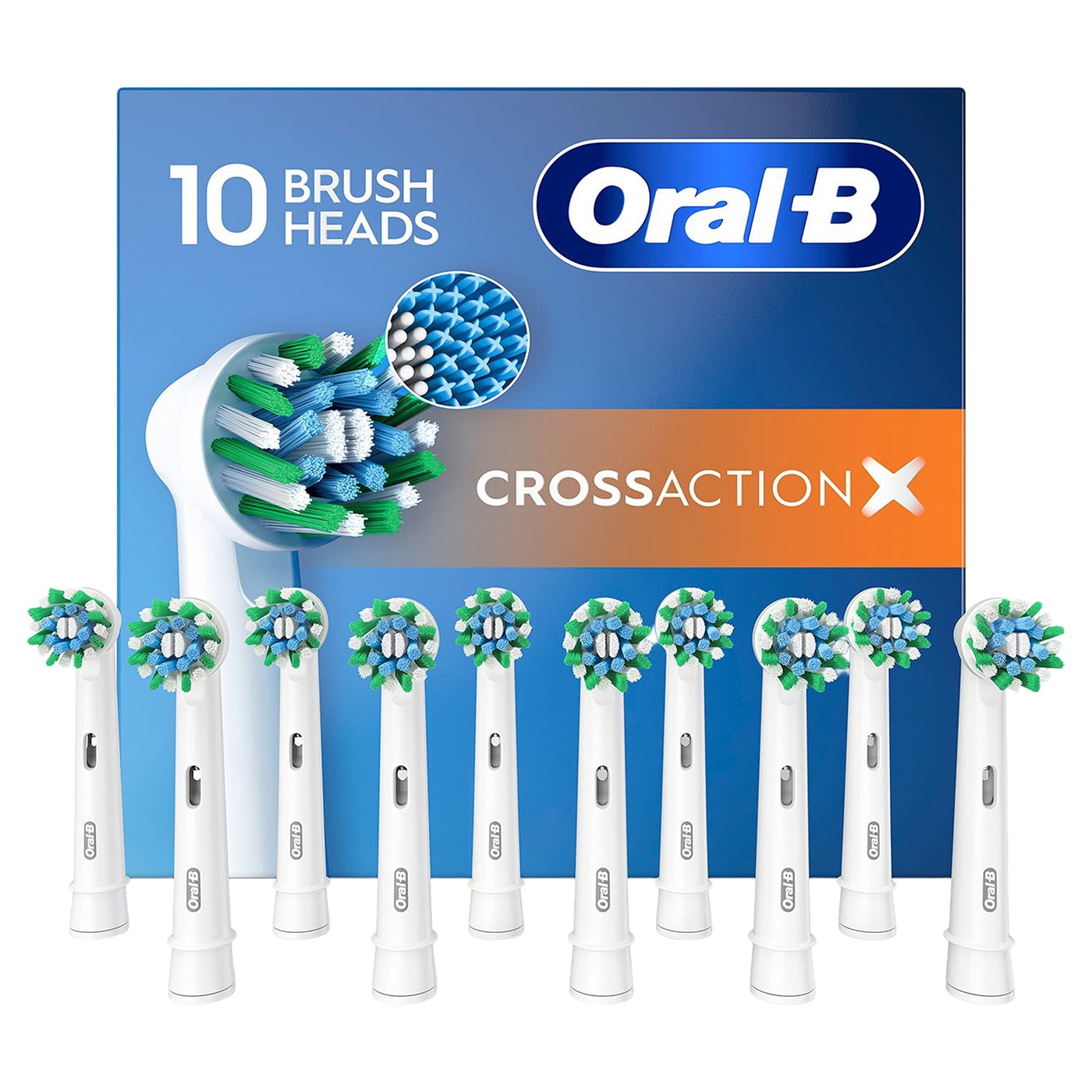 Oral-B Crossaction X Replacement Brush Heads (10 Count)Made in Germany