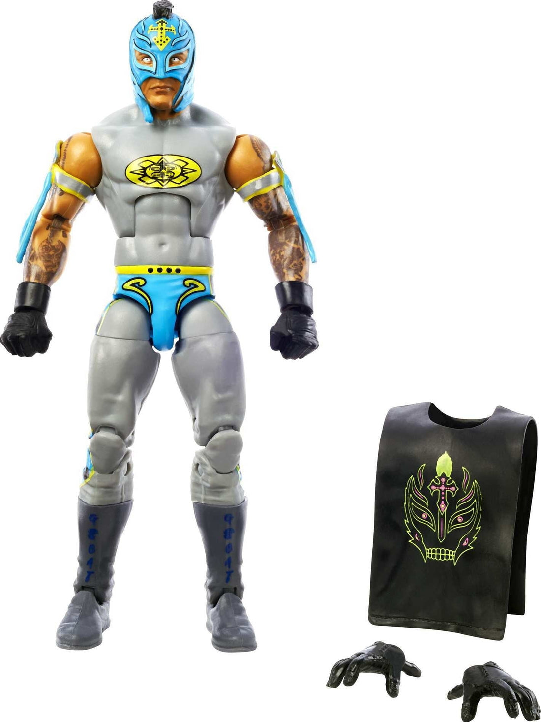 Mattel WWE Elite Collection 2022 Top Picks Rey Mysterio 6-Inch Action Figure, Blue/Grey