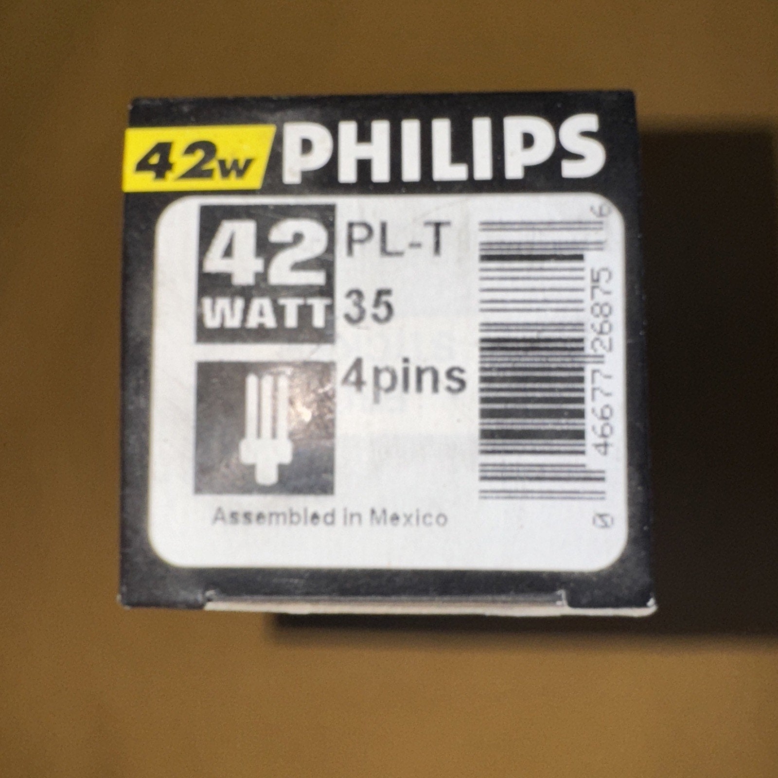 Philips PL-T 42w 4 Pin Compact Fluorescent Bulb 10000 hrs. GX24q-4