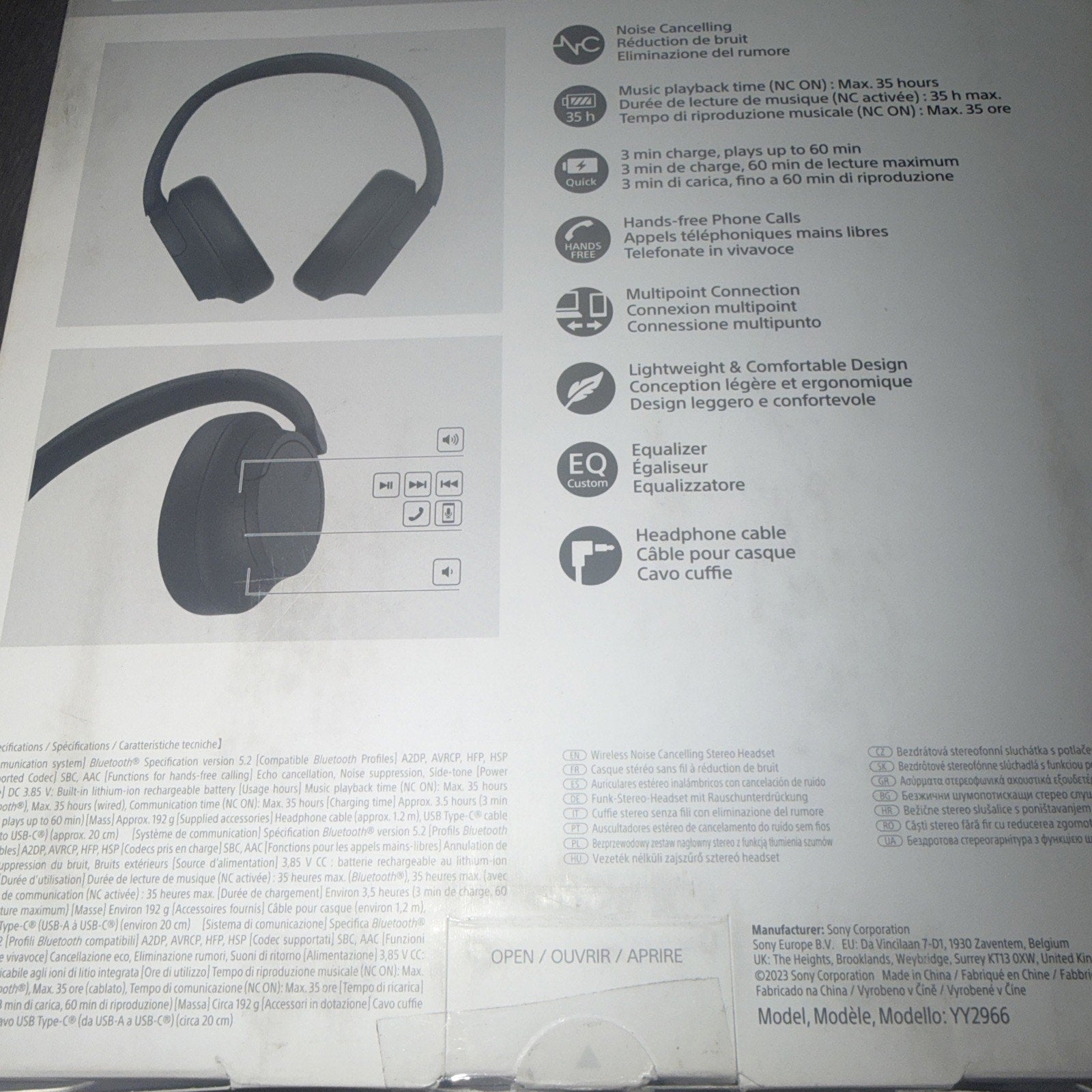 Sony WH-CH720N Wireless Noise Canceling Over-Ear Headphones — Black (Open Box)