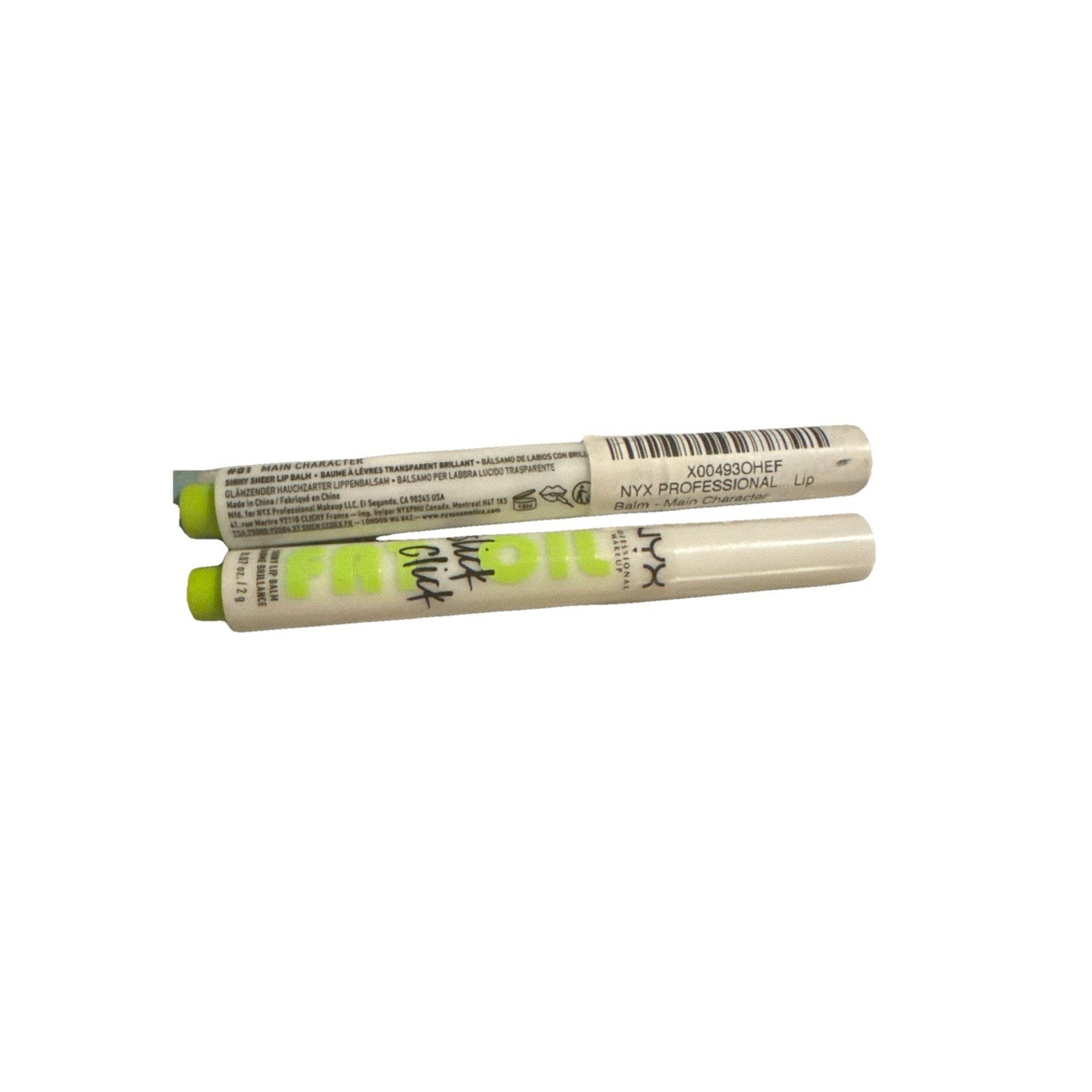 NYX Fat Oil Slick Click Vegan Lip Balm, Main Character (Clear)
