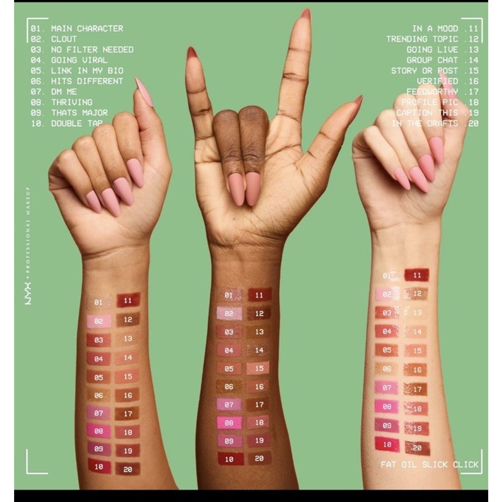 NYX Fat Oil Slick Click Vegan Lip Balm, Main Character (Clear)