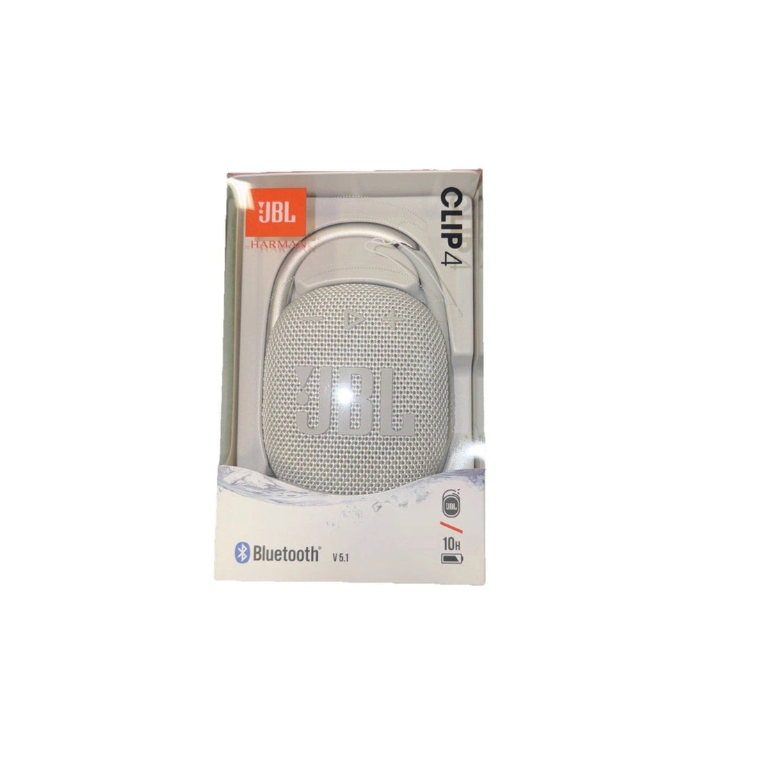 JBL Clip 4 White Portable Bluetooth Speaker