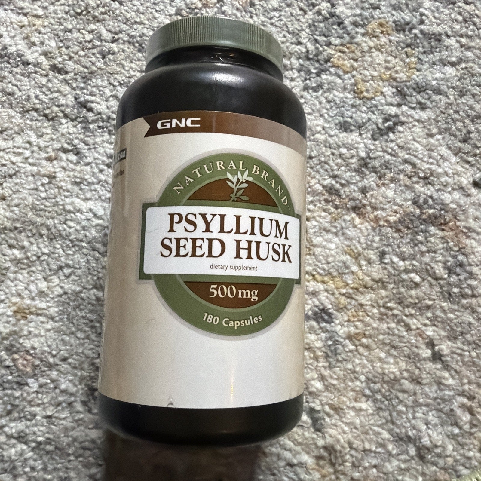 GNC Natural Brand Psyllium Seed Husk 500mg, 180 Capsules, Supports Digestive Hea