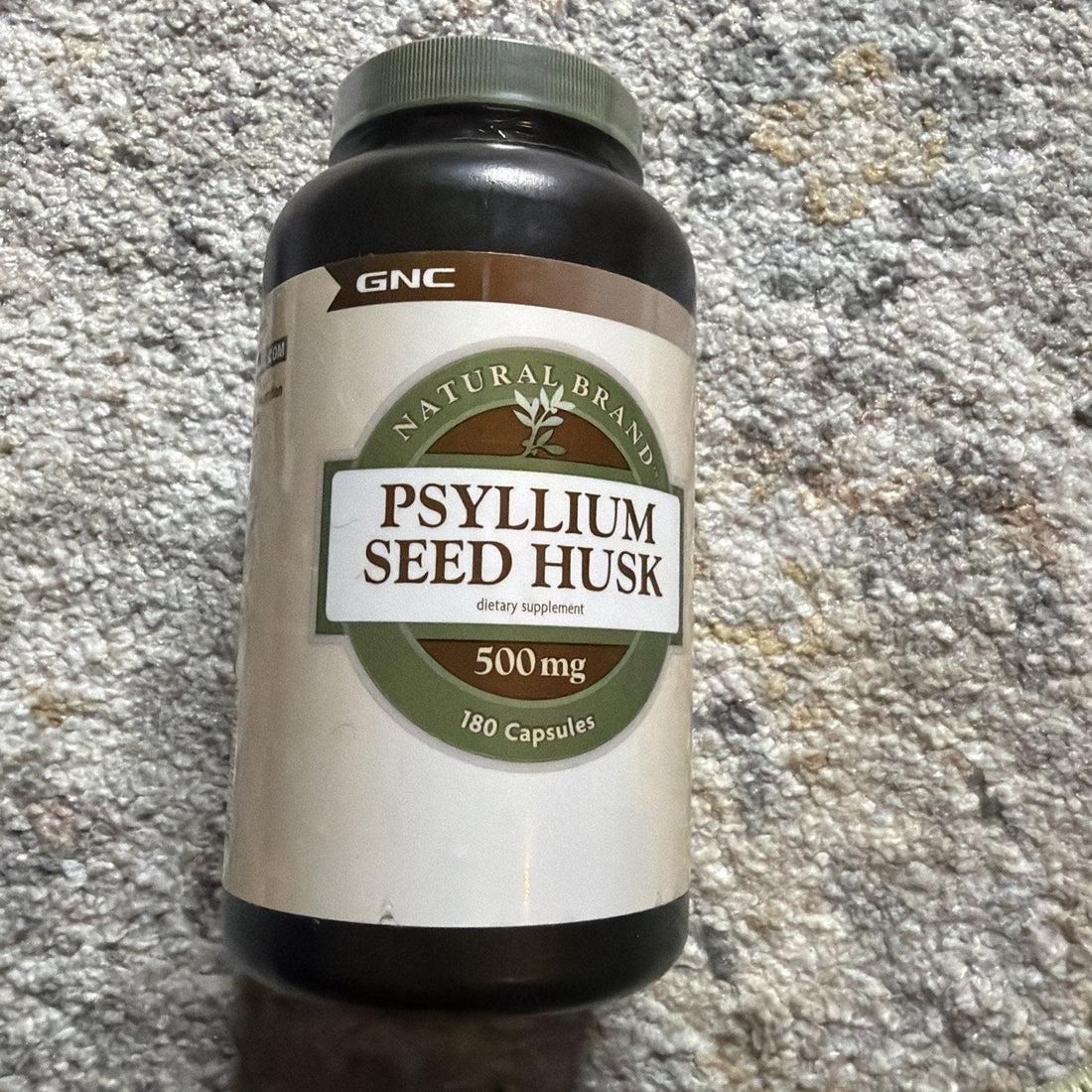 GNC Natural Brand Psyllium Seed Husk 500mg, 180 Capsules, Supports Digestive Hea