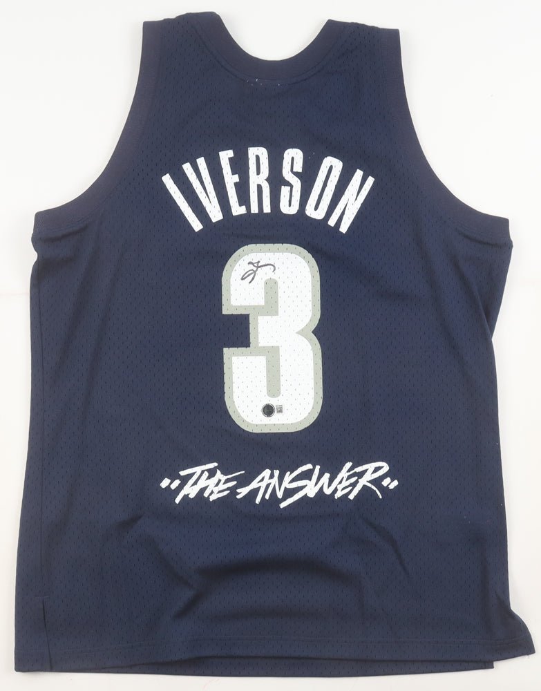 Allen Iverson Signed Georgetown Hoyas Mitchell Ness Authentic Jersey Beckett