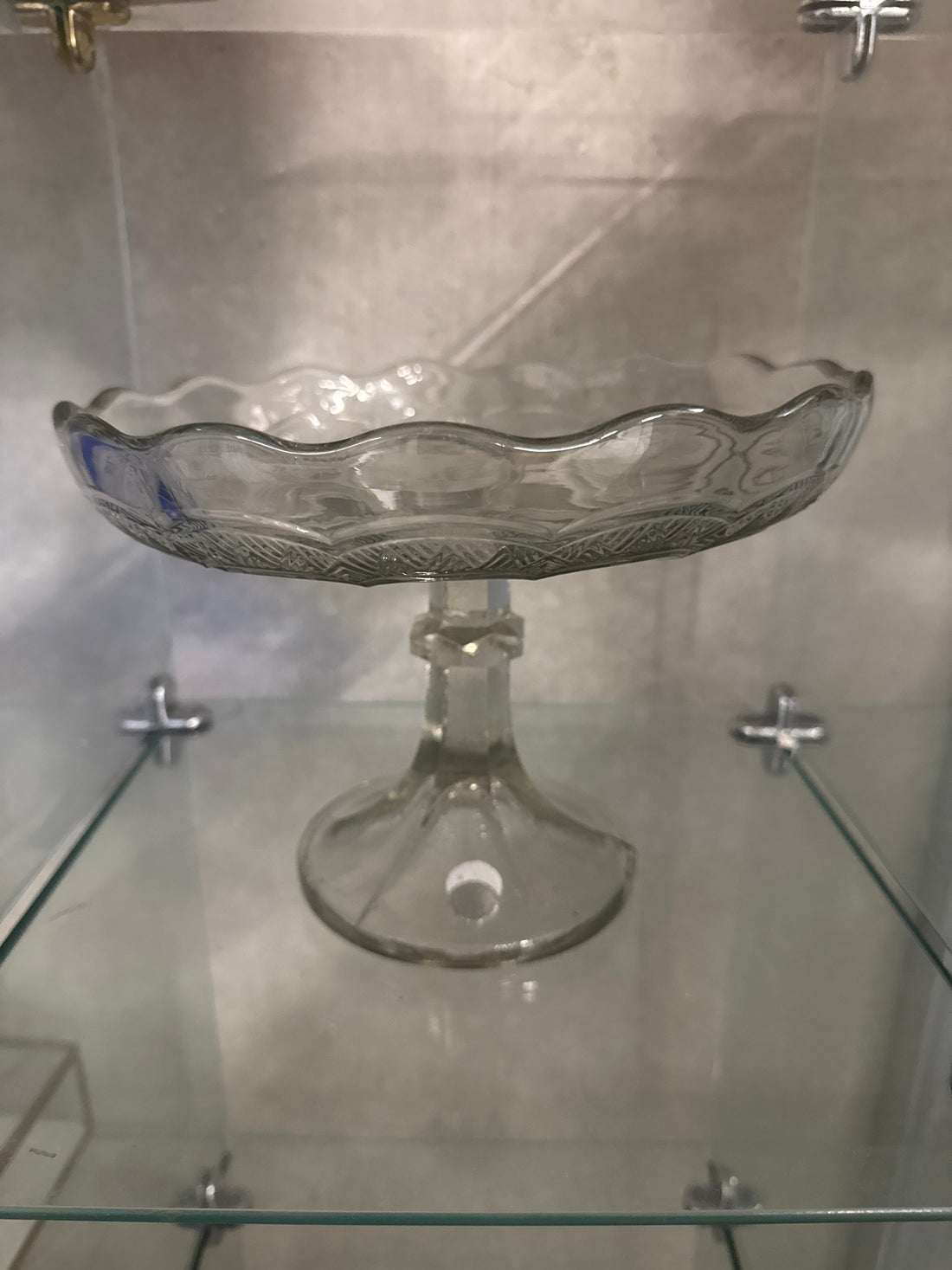 All'Origine Glass Cake Serving Stand, Gray