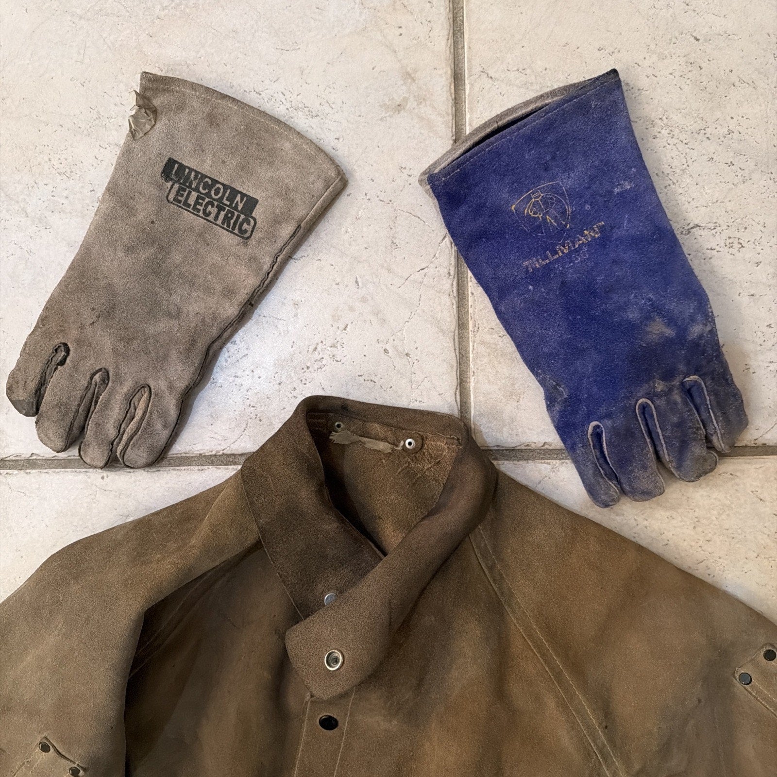 Heavy-Duty Leather Welding Jacket with Gloves