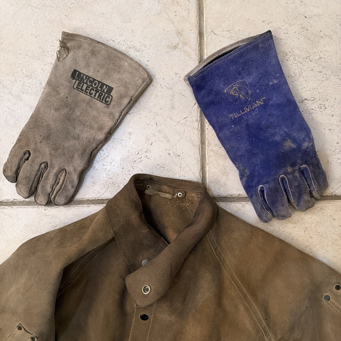 Heavy-Duty Leather Welding Jacket with Gloves
