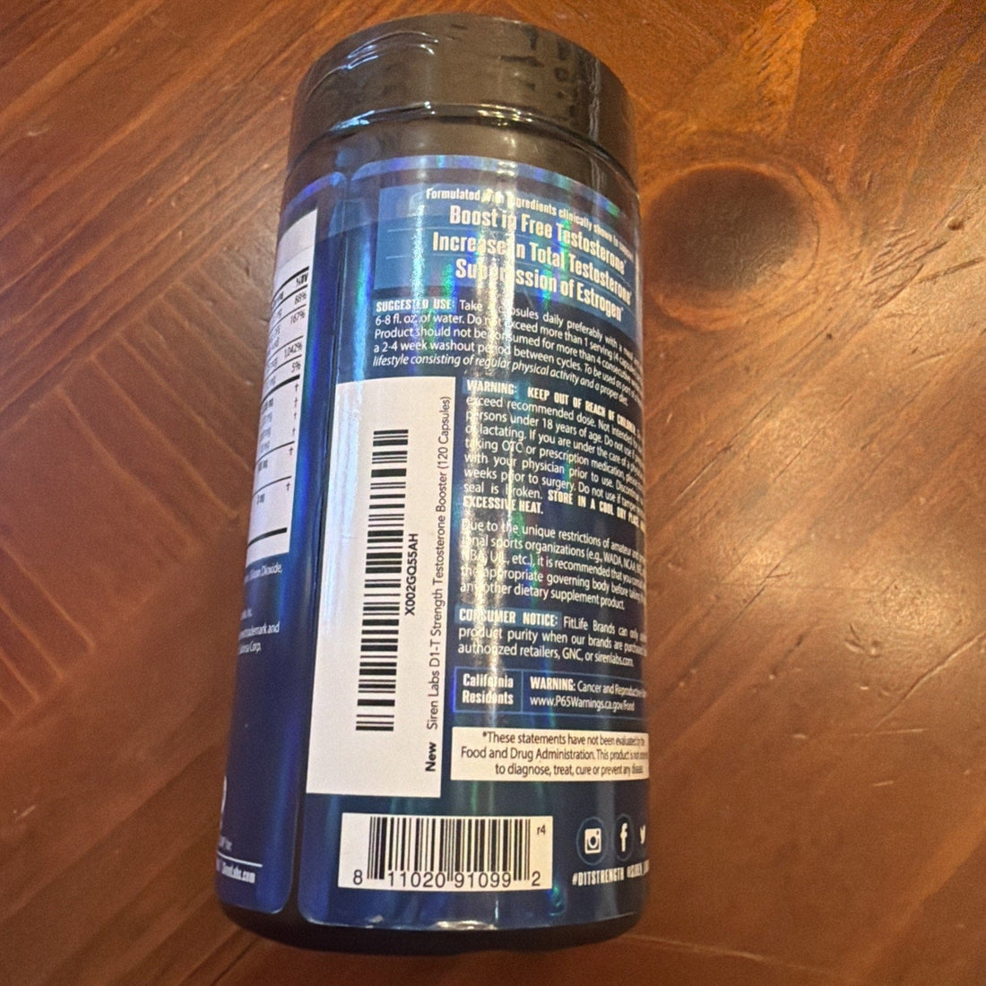 Siren Labs D1-T Strength Test Booster 120 Capsules - NEW- EXP: 04/2027