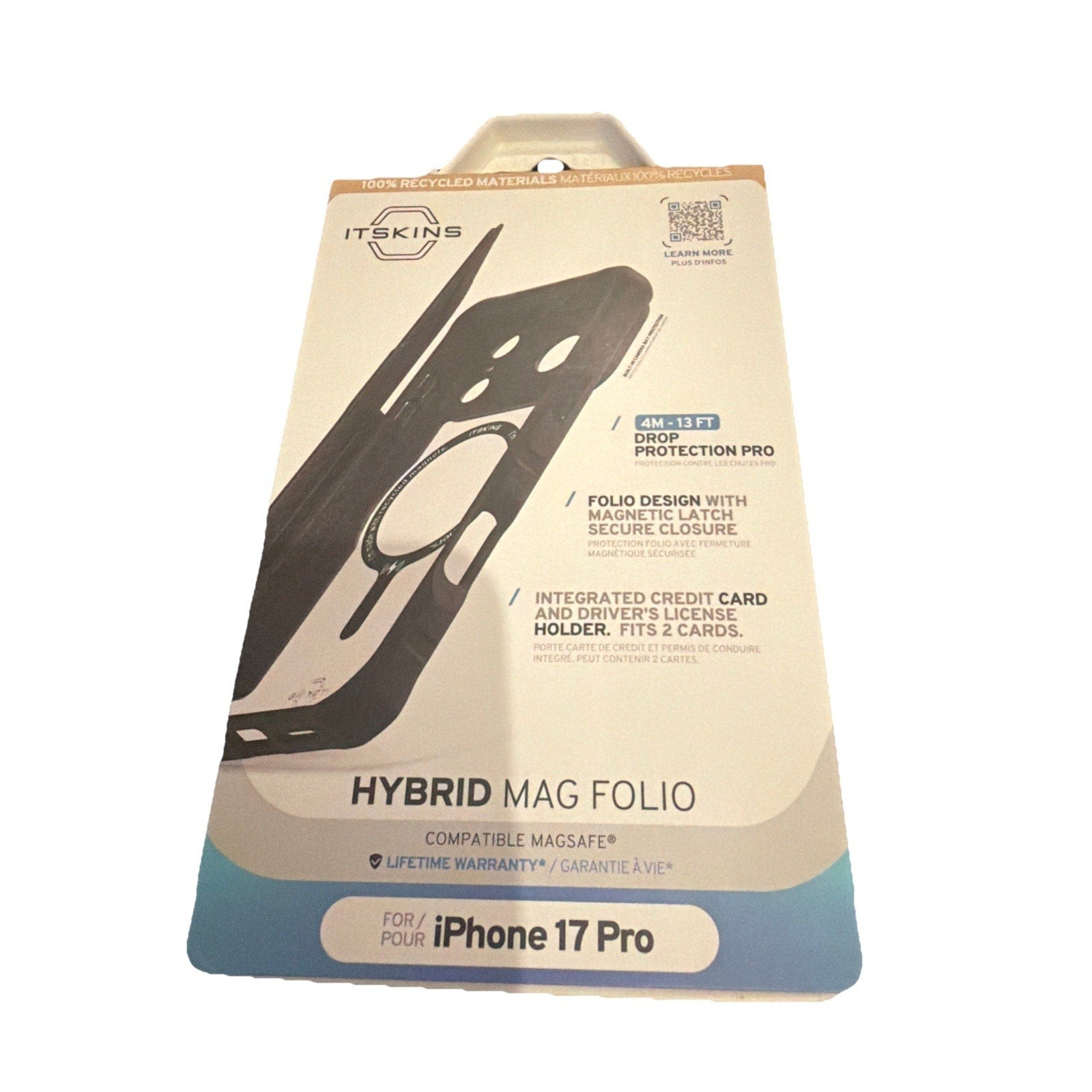 ITSKINS Hybrid R Folio Protective Phone Case for iPhone 17 Pro.