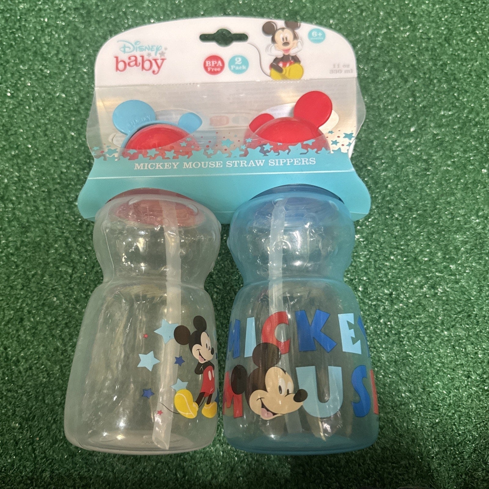 Disney Mickey Mouse Sippy Cups, 2 Pack, Blue (Boys)