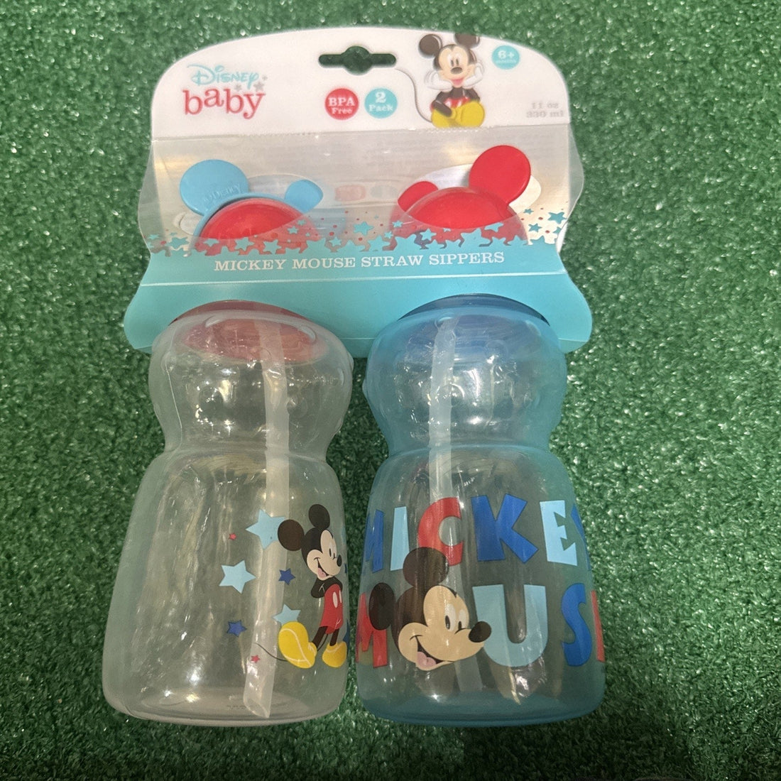 Disney Mickey Mouse Sippy Cups, 2 Pack, Blue (Boys)