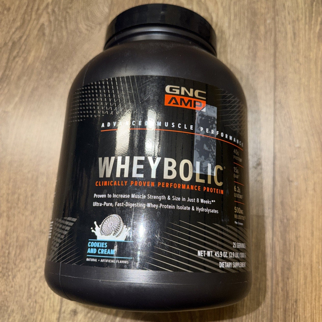 GNC Wheybolic Protein Powder, Cookies and Cream, 2.9 Lb, 25 Servings (Exp 10/2028)