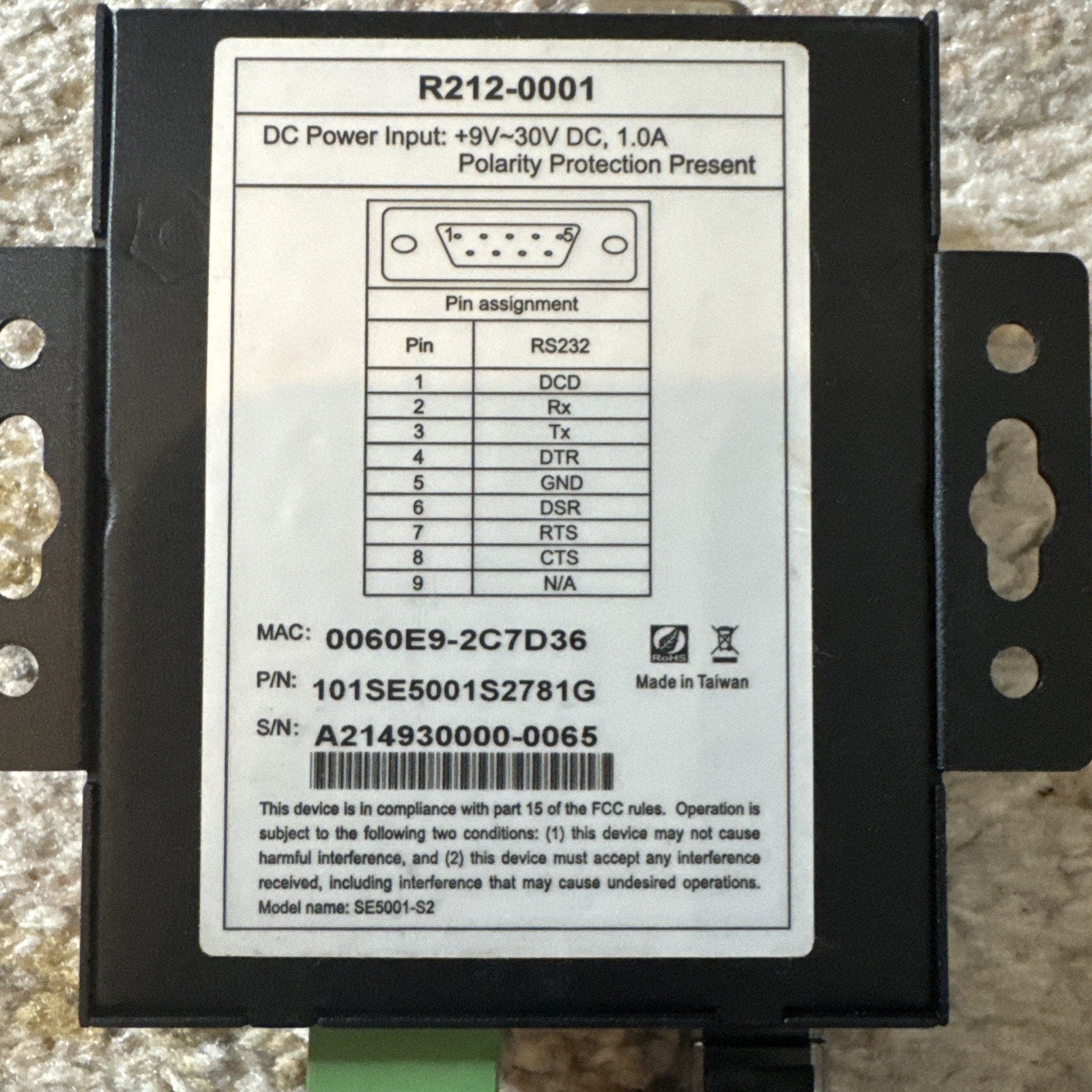 Revel System Serial Server R212-0001 POS Barcode Scanner
