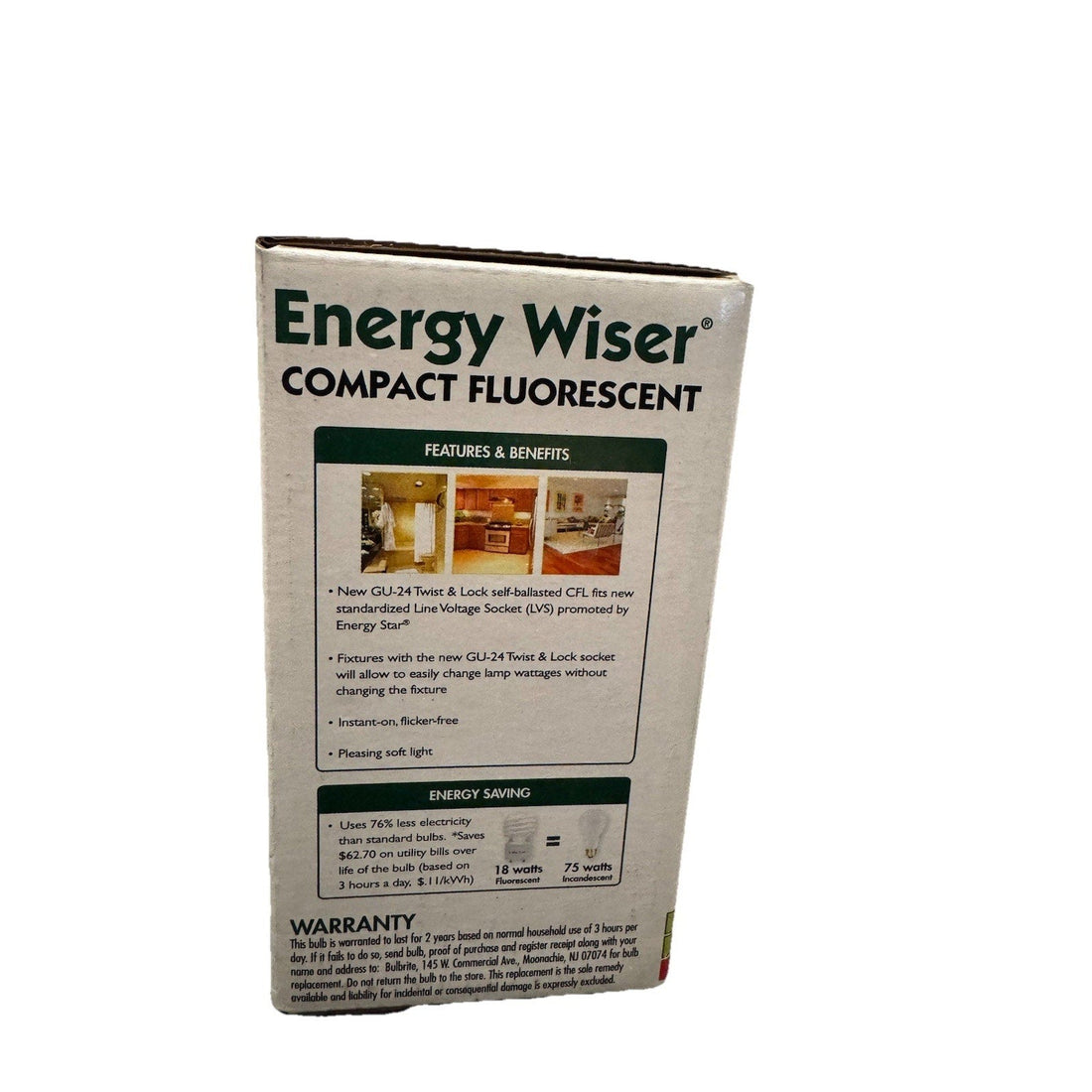 4 Energy Wiser 75W Equivalent GU24 CFL Bulb – 18W,Warm White 2700K,1200 Lumens