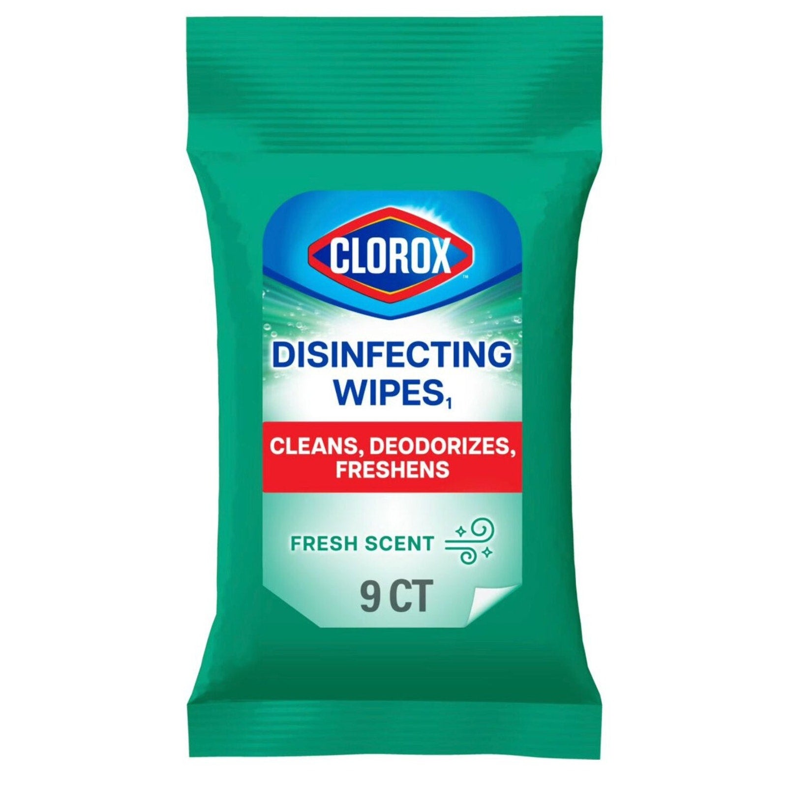 Clorox Disinfecting Wipes On The Go, Bleach Free Travel Wipes, Fresh Scent, 9 Count