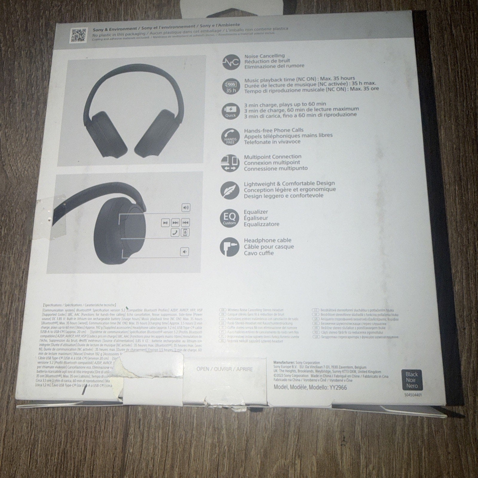 Sony WH-CH720N Wireless Noise Canceling Over-Ear Headphones — Black (Open Box)