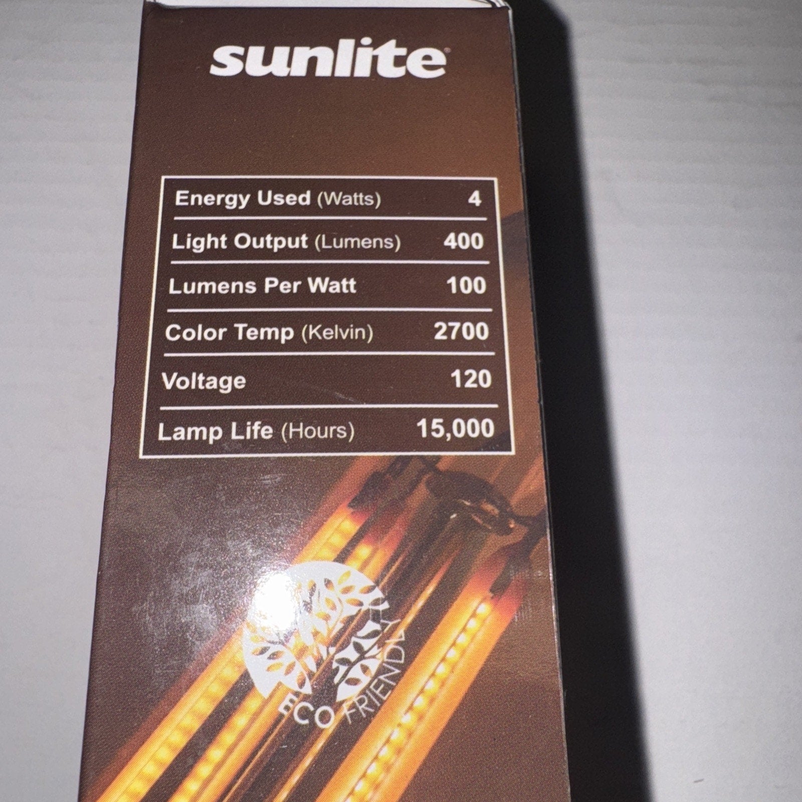 Sunlite LED Filament Chandelier Bulb 4W=40W Torpedo Clear Dim 2700K-Warm White