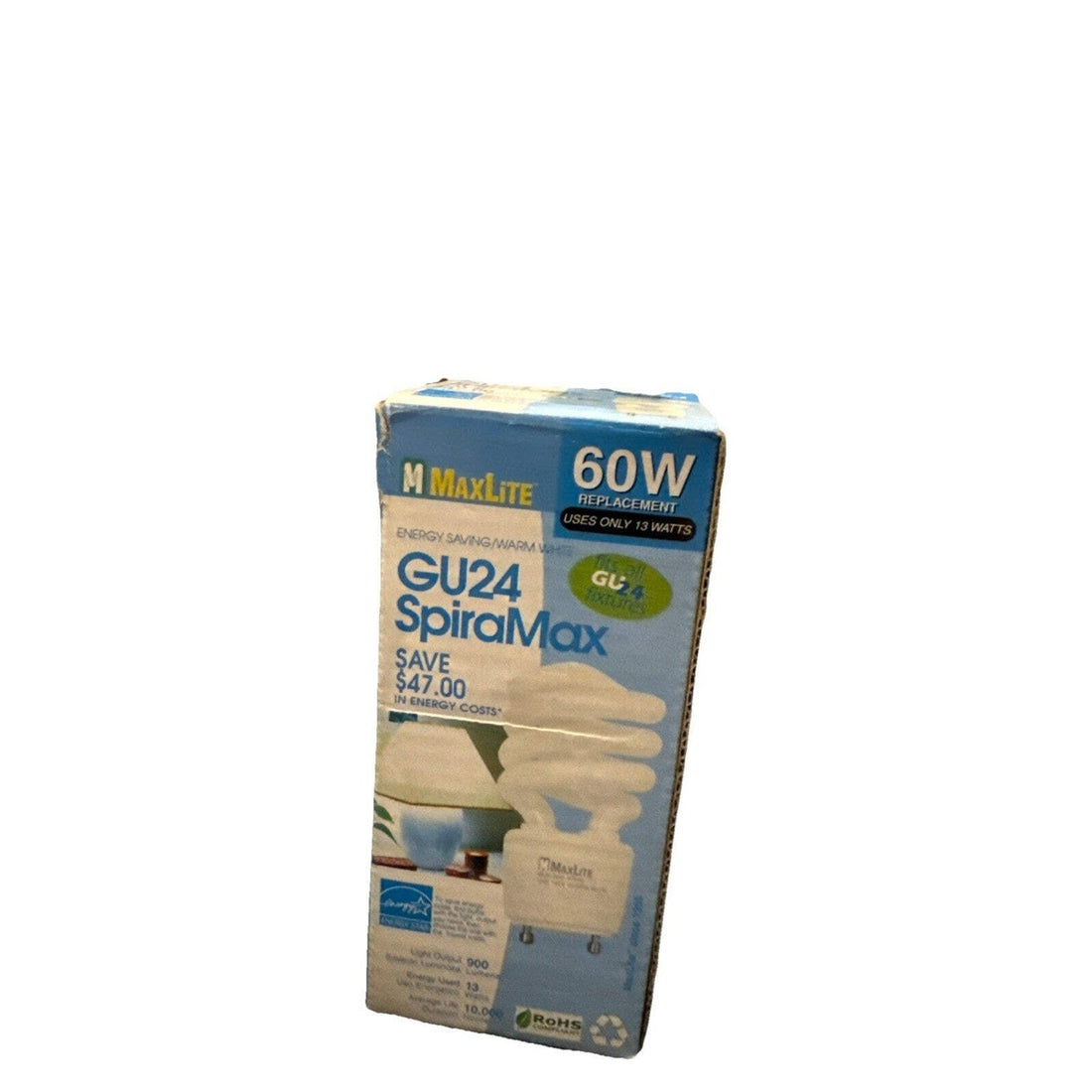 MaxLite SpiralMax GU24 13W CFL Bulb MLS13GUWW 60W Eq 900lm 2700K, 2-Pack