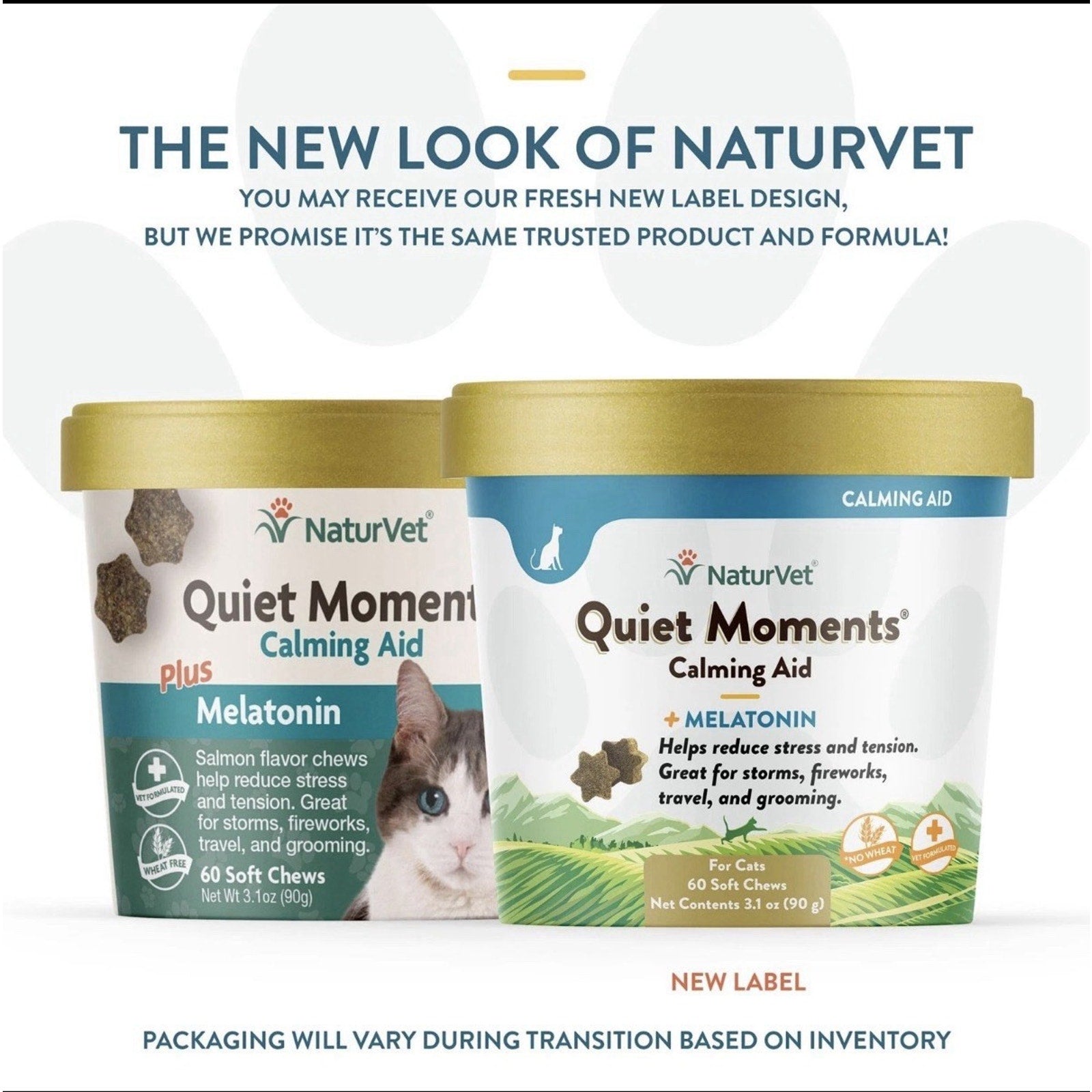6X NaturVet Quiet Moments Calming Aid + Melatonin Soft Chews for Cats 60ct