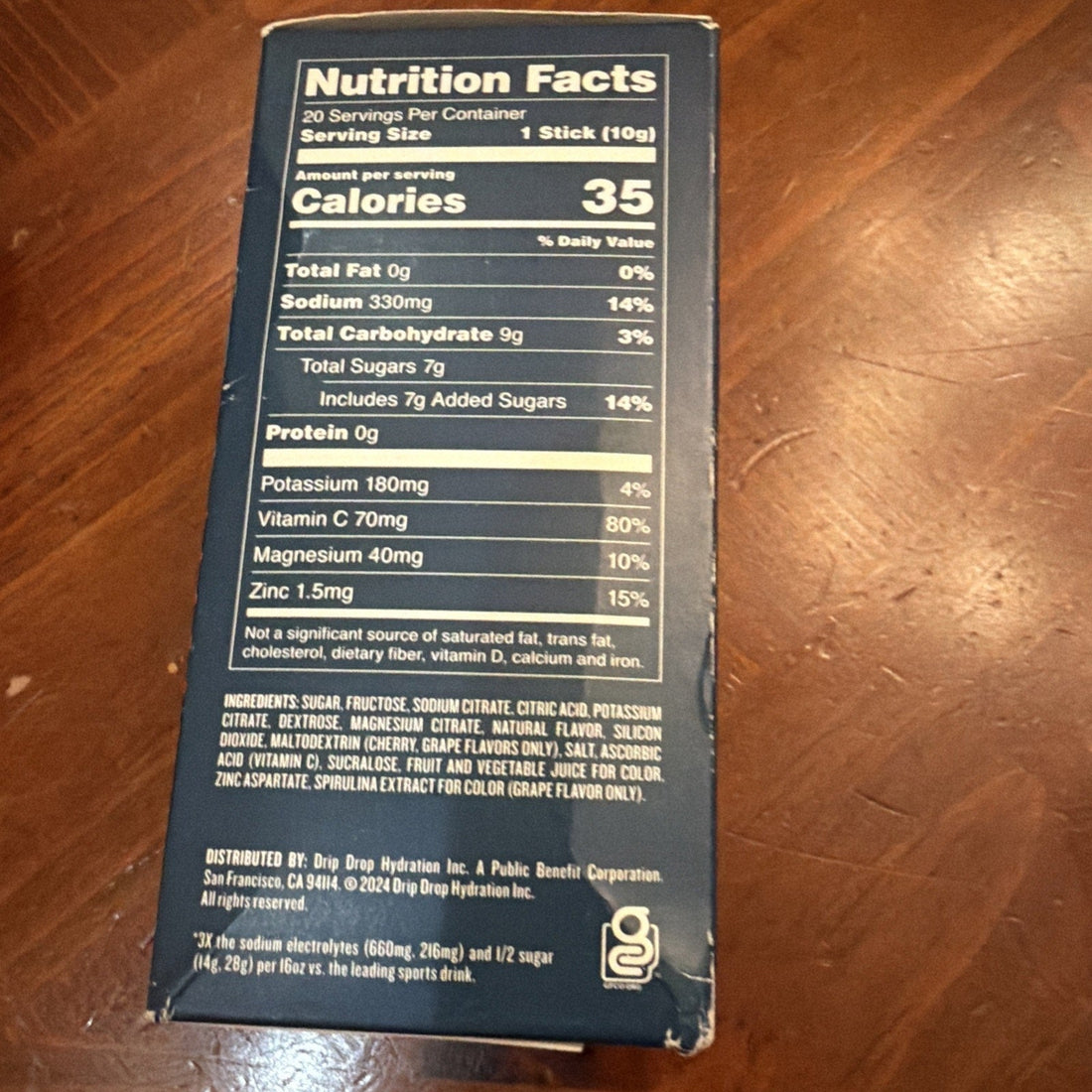 DripDrop Fast Hydration Electrolyte Drink Mix Juicy Variety 20 Packs Exp: 7/28
