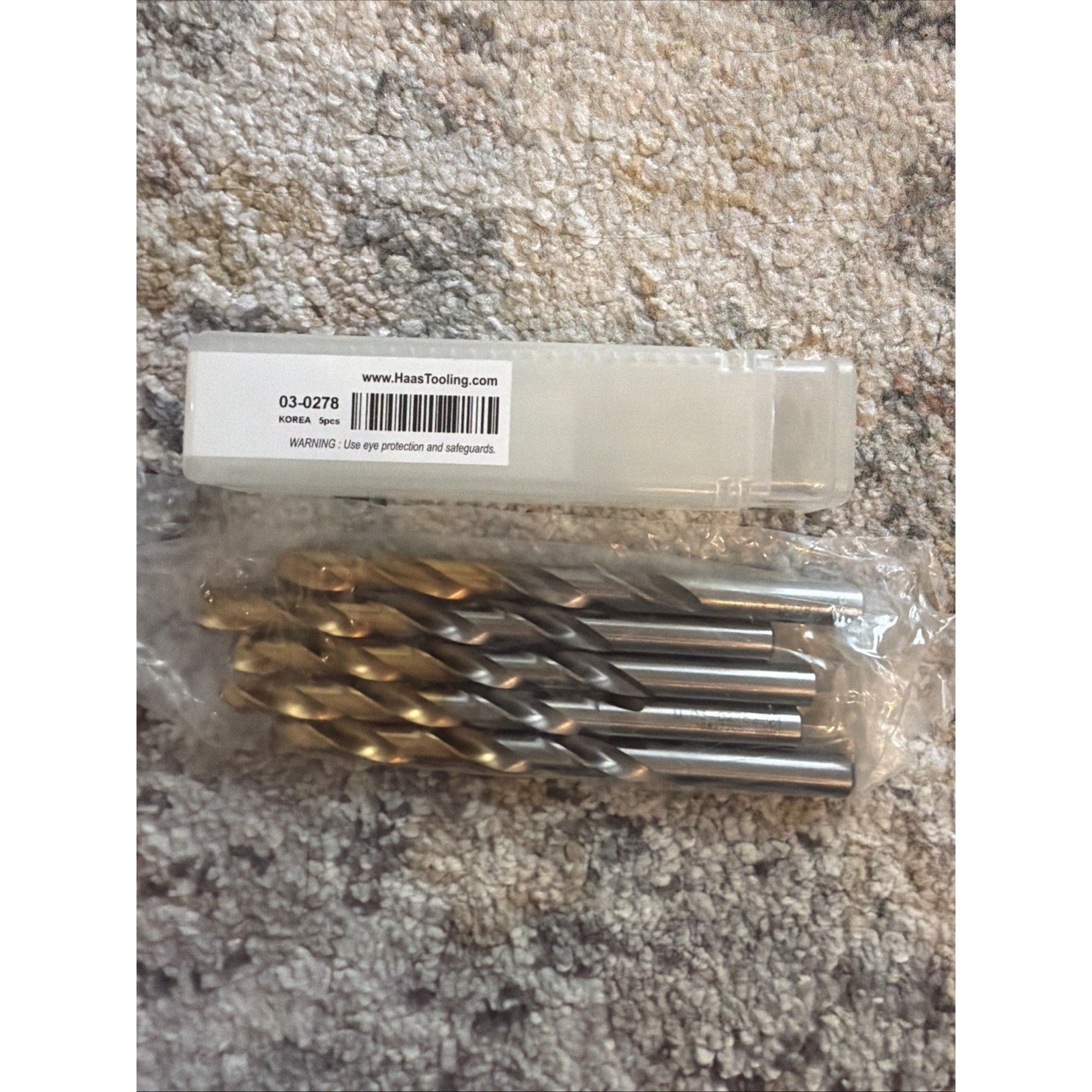 Haas Drill Bits 03-0278 TiN Coated Jobber Drills – Set of 5