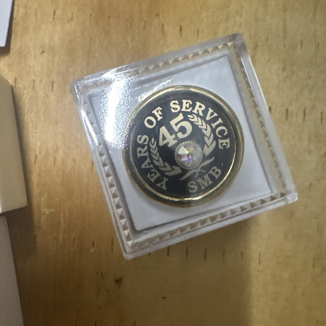 Years of Service Employee Award Pins, Set of 8 (10/20/45 Year, Gold Tone)