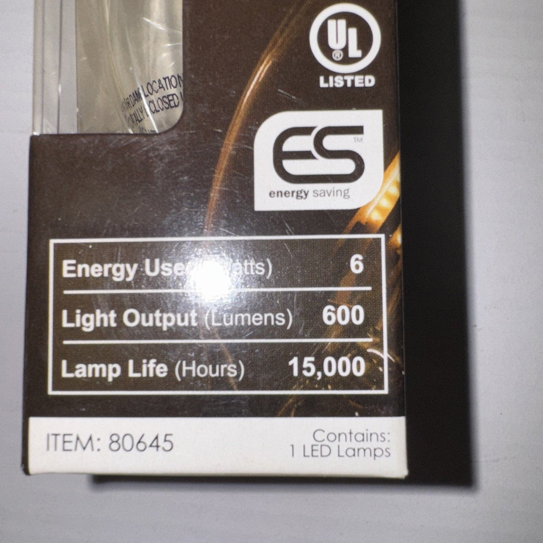 Sunlite Chandelier 6 Watt Item Num.80645 Antique Style 600 Lumens Bulb