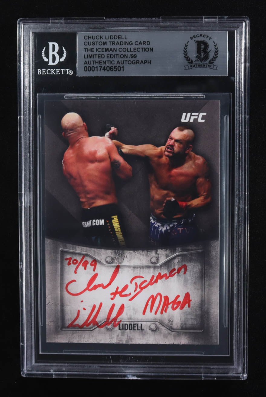 Chuck Liddell Signed The Iceman MAGA Card 70 Of 99 Beckett Authentic