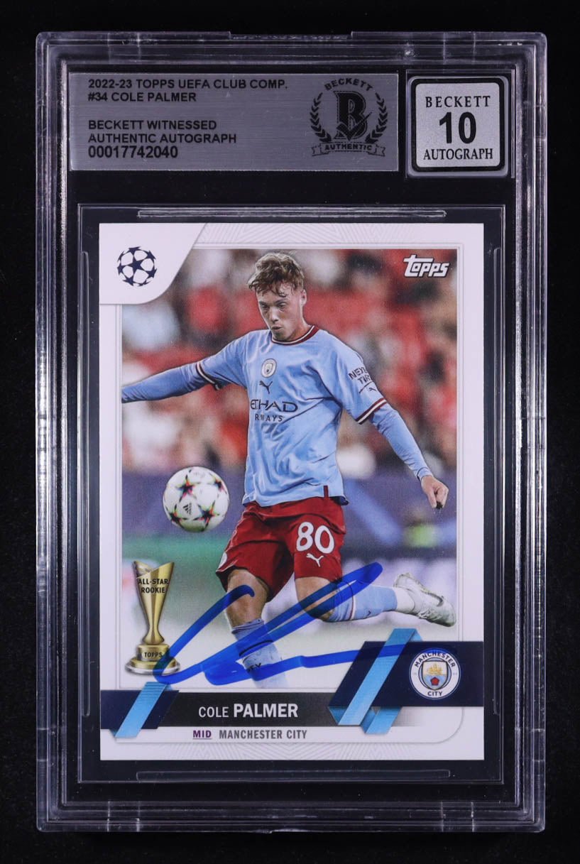 Cole Palmer Signed 2022-23 Topps UEFA Club Competitions Autograph Beckett 10