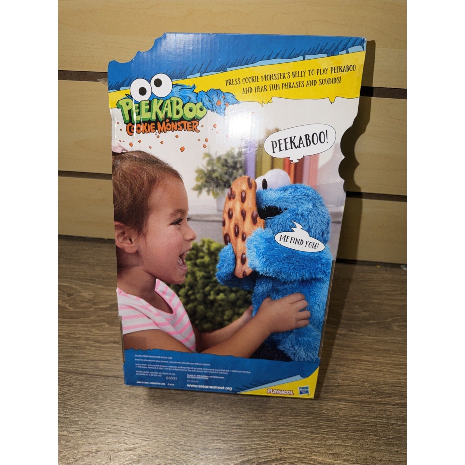 Sesame Street Peekaboo Cookie Monster Talking 13-Inch Plush Toy for Toddlers