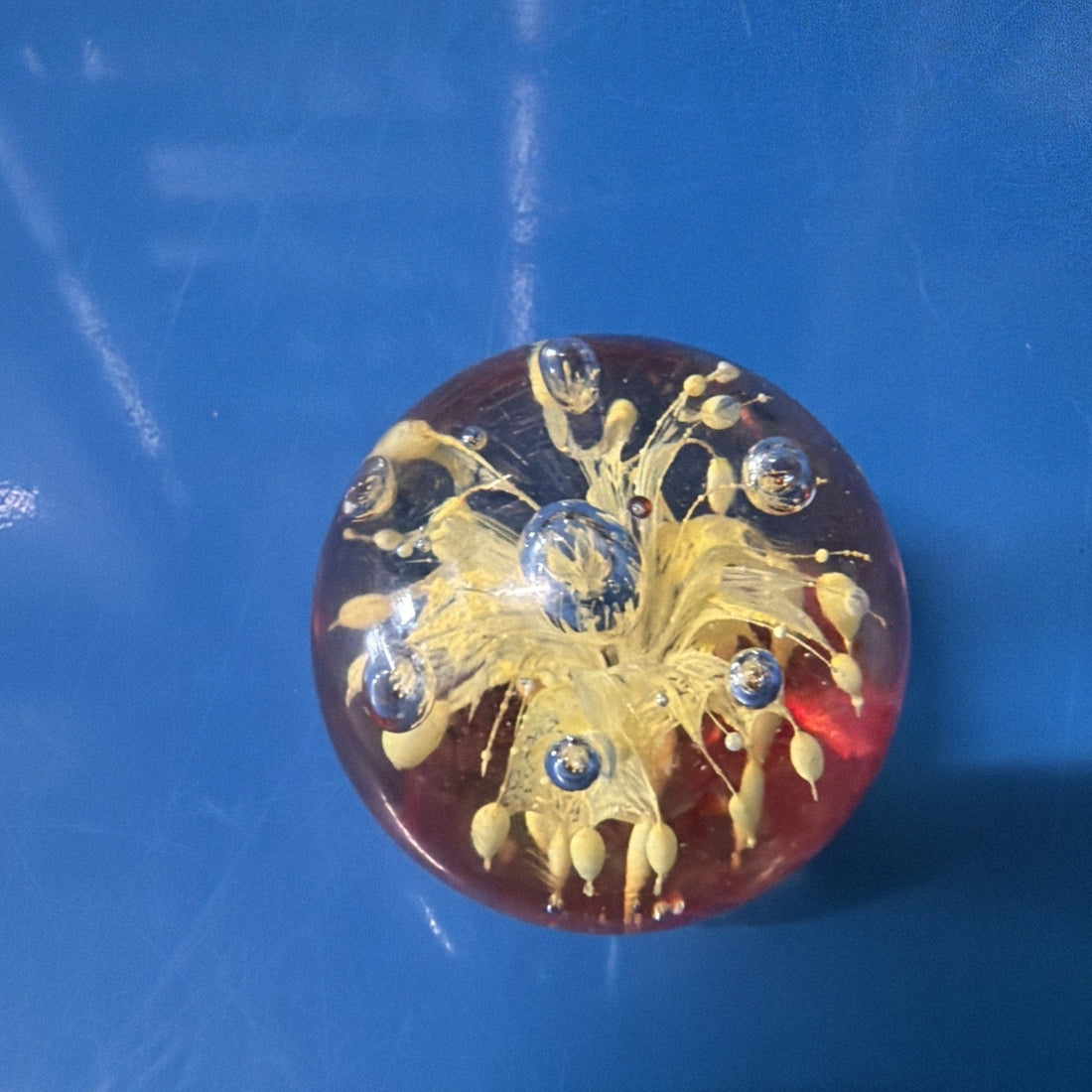 Vintage Art Glass Oval Paperweight
