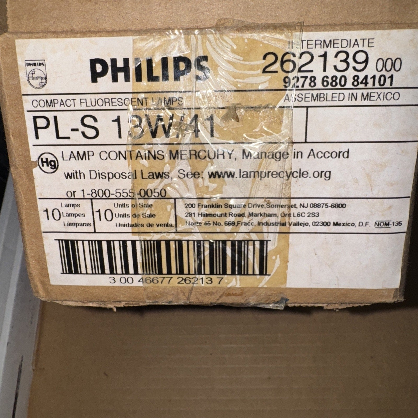 Philips PL-S 13W/30 Twin Fluorescent Tube, 2-Pin GX23 Base (Lot of 10)