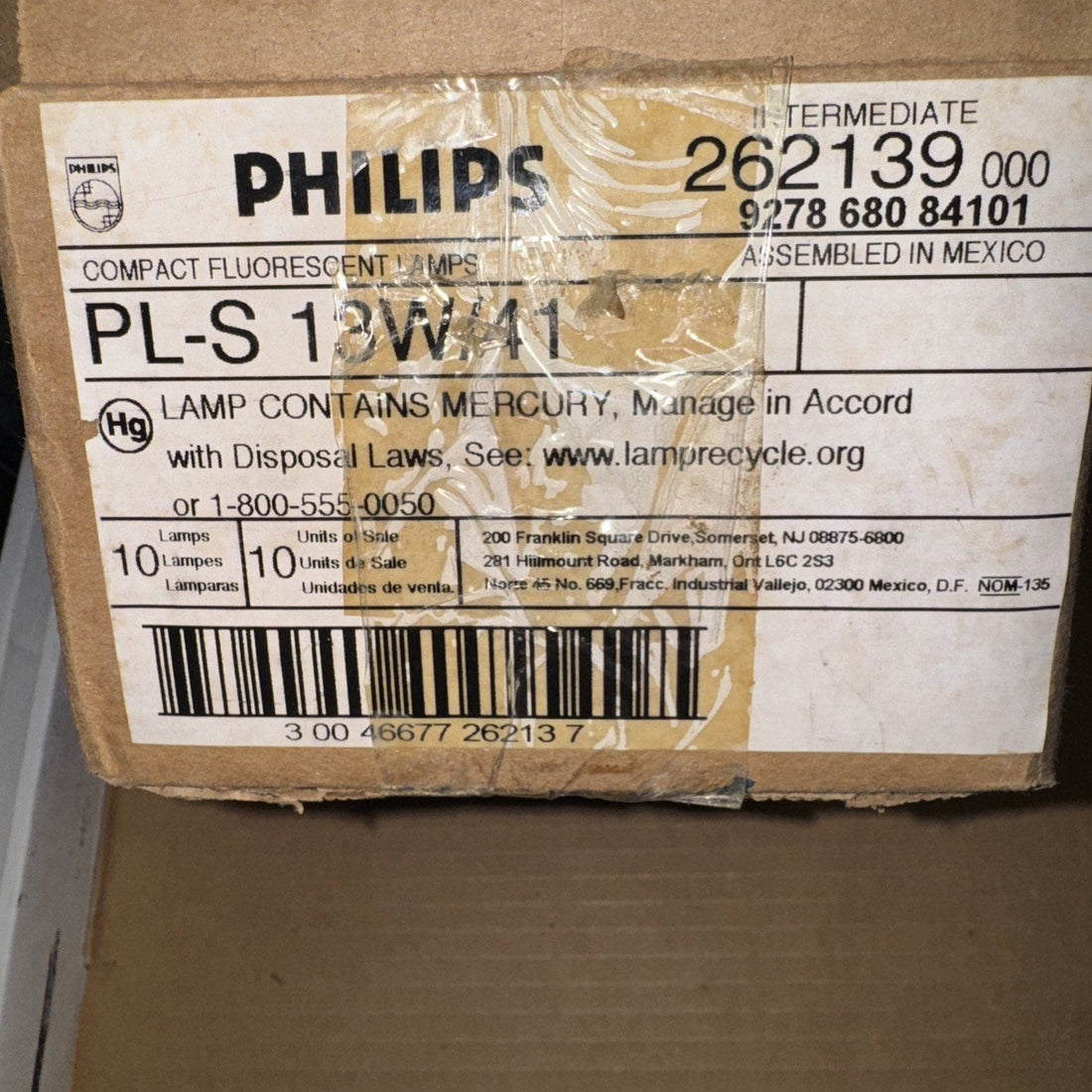 Philips PL-S 13W/30 Twin Fluorescent Tube, 2-Pin GX23 Base (Lot of 10)