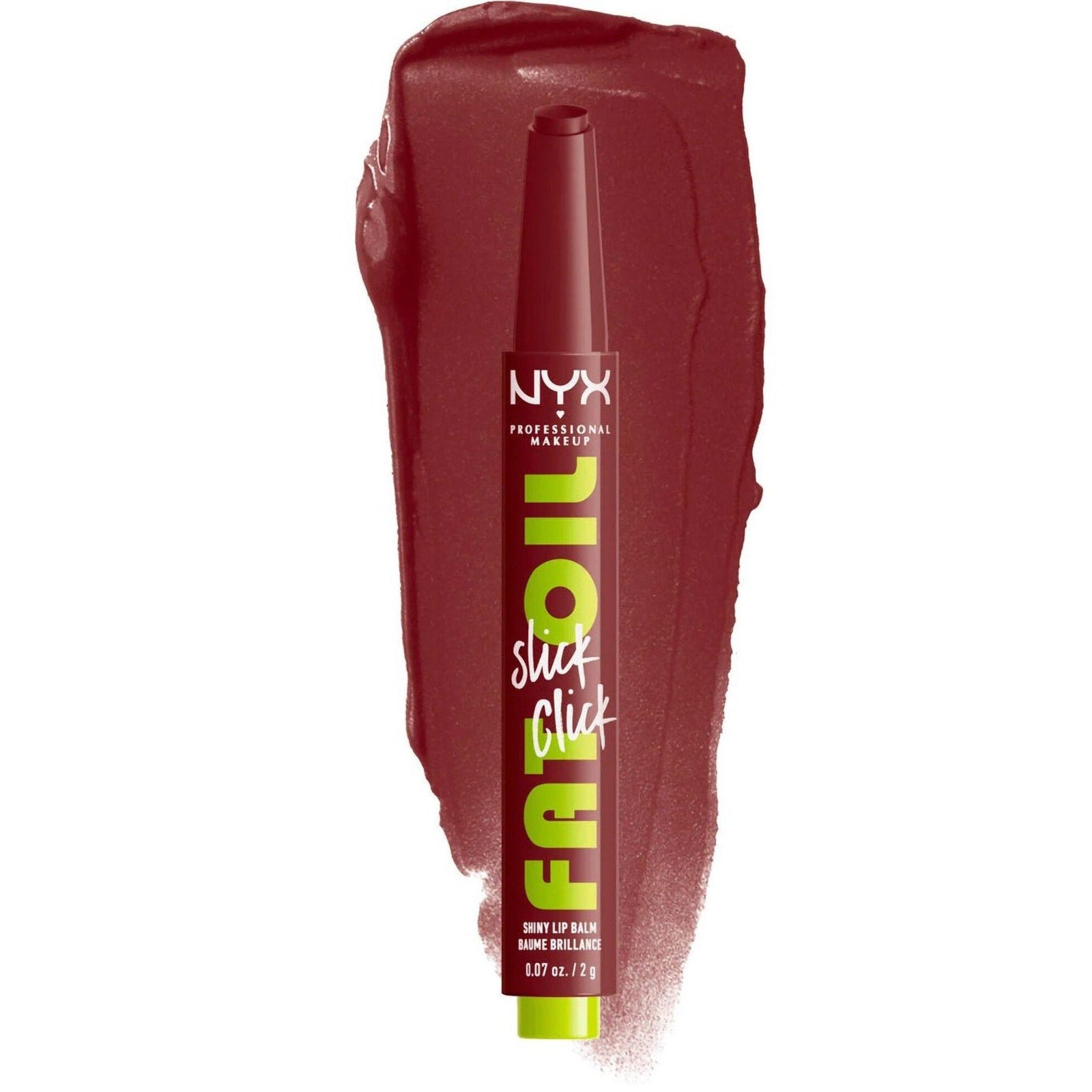 NYX Professional Makeup Fat Oil Slick Click Tinted Lip Balm - In A Mood, 0.07 oz/2g