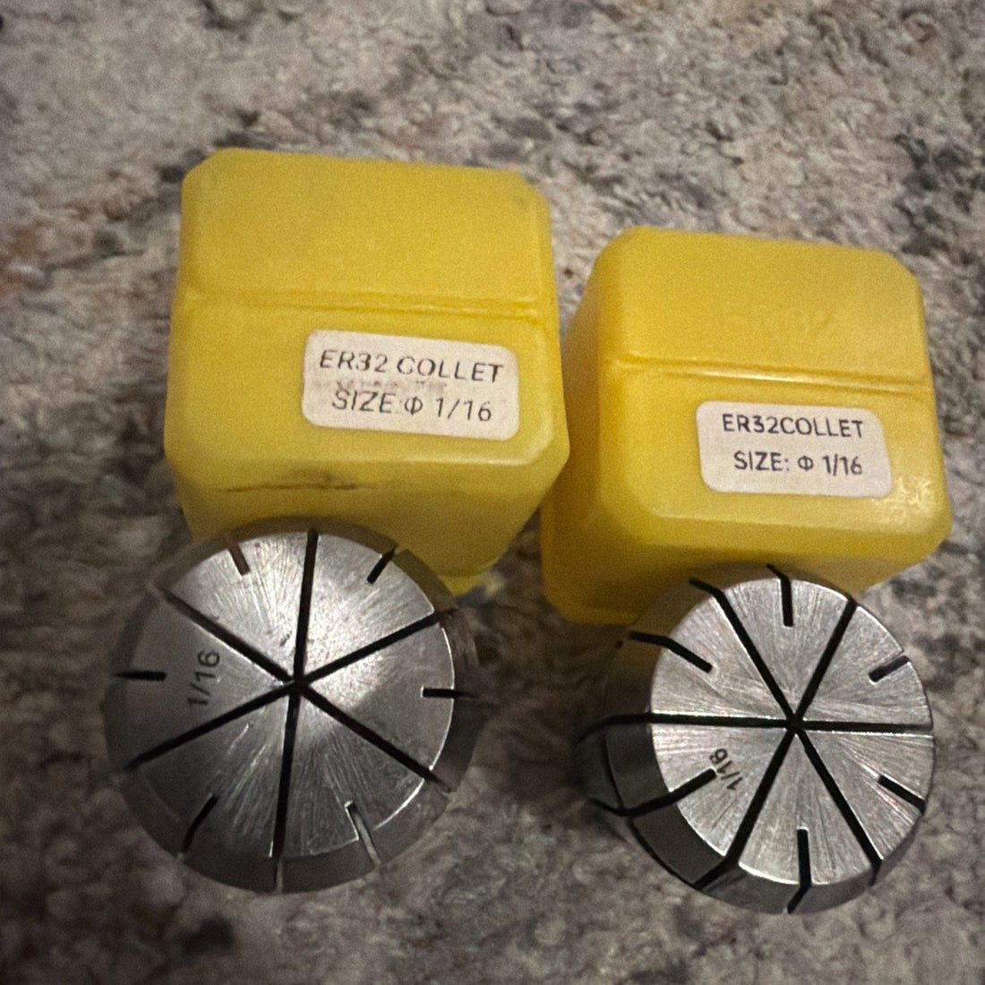 2) ER32 Collet 1/16” Precision CNC Milling Collets w/ Cases