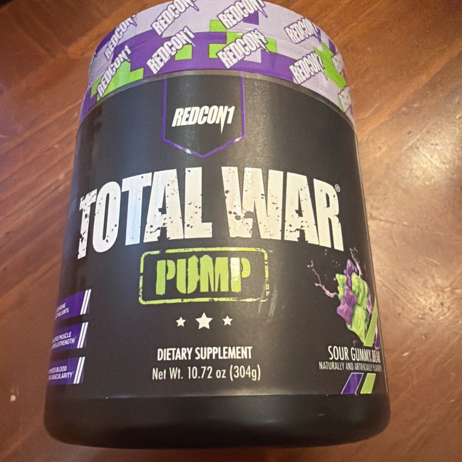 REDCON1 Total War Pump No Caffeine Sour Gummy Pre-Workout Powder 10.72oz. 5/27