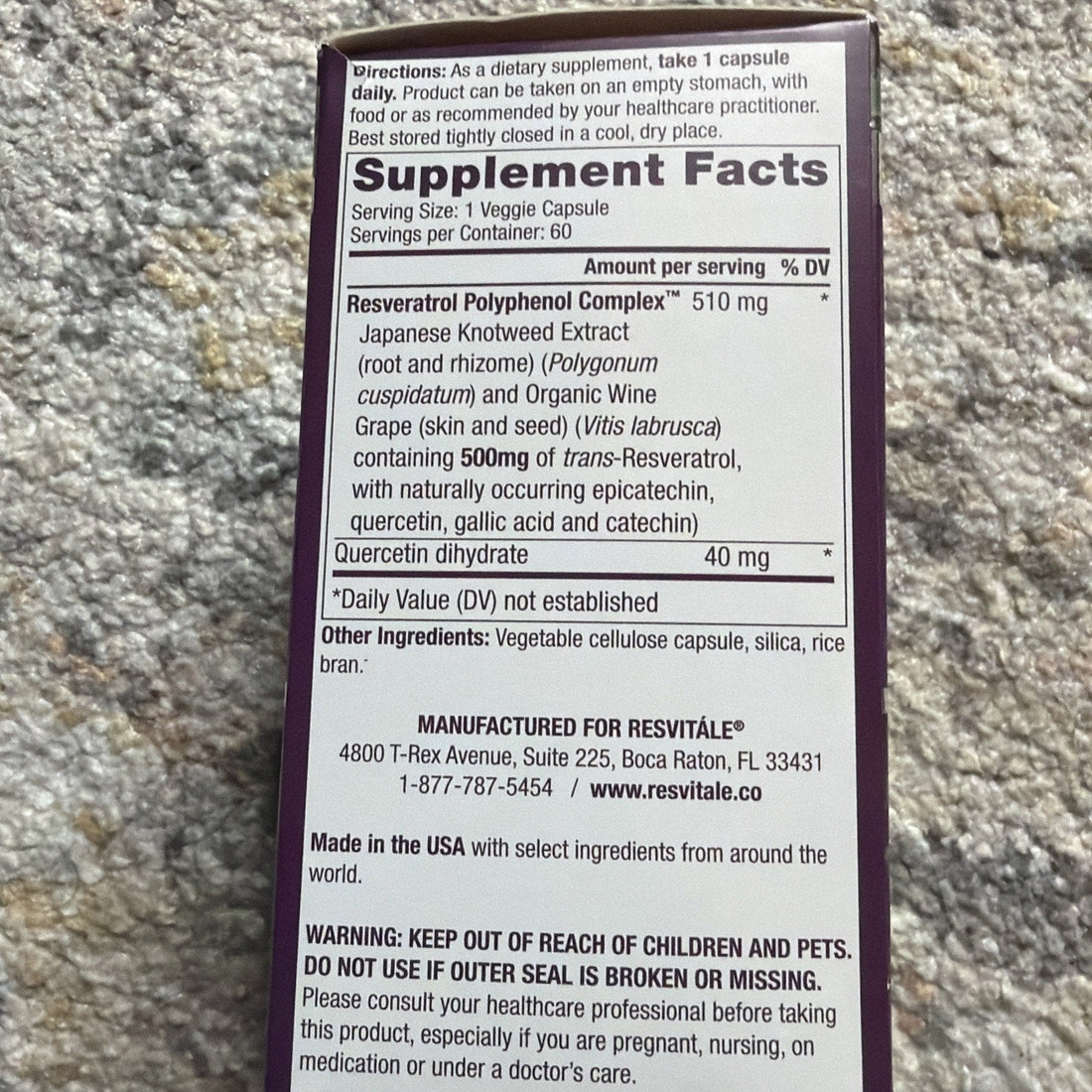 ResVitále Resveratrol 500 mg - Resveratrol Supplement for Men & Women - 60 Caps