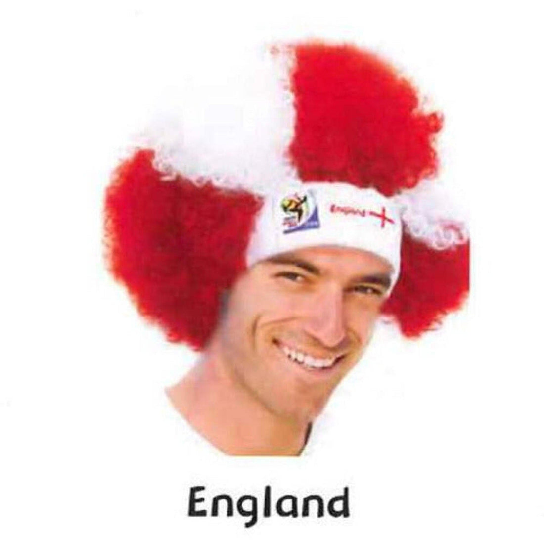 England World Cup Soccer Afro Wig – Official FIFA Licensed Retro Fan Gear