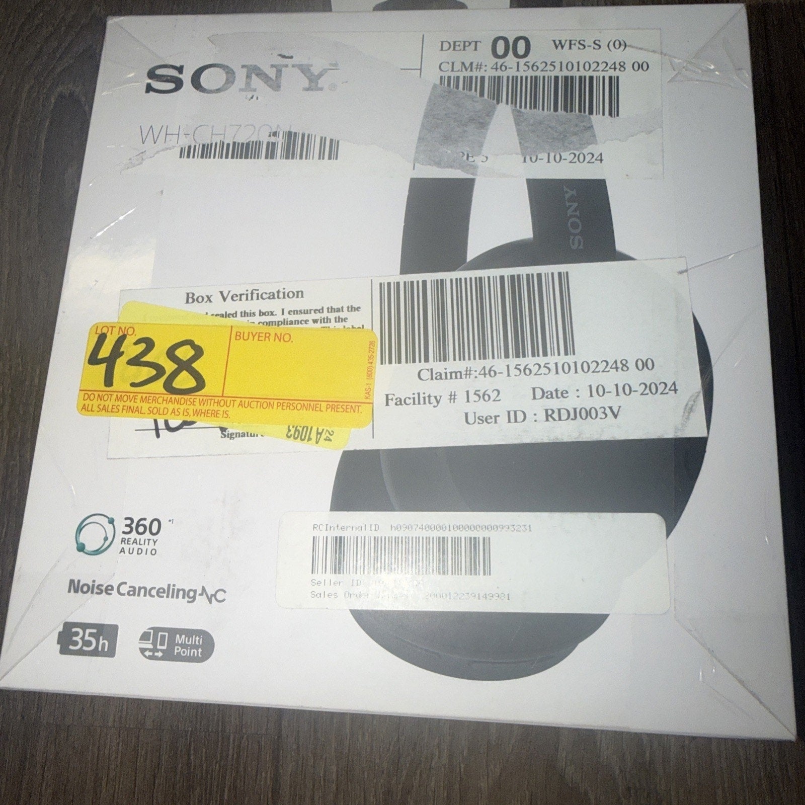 Sony WH-CH720N Wireless Noise Canceling Over-Ear Headphones — Black (Open Box)