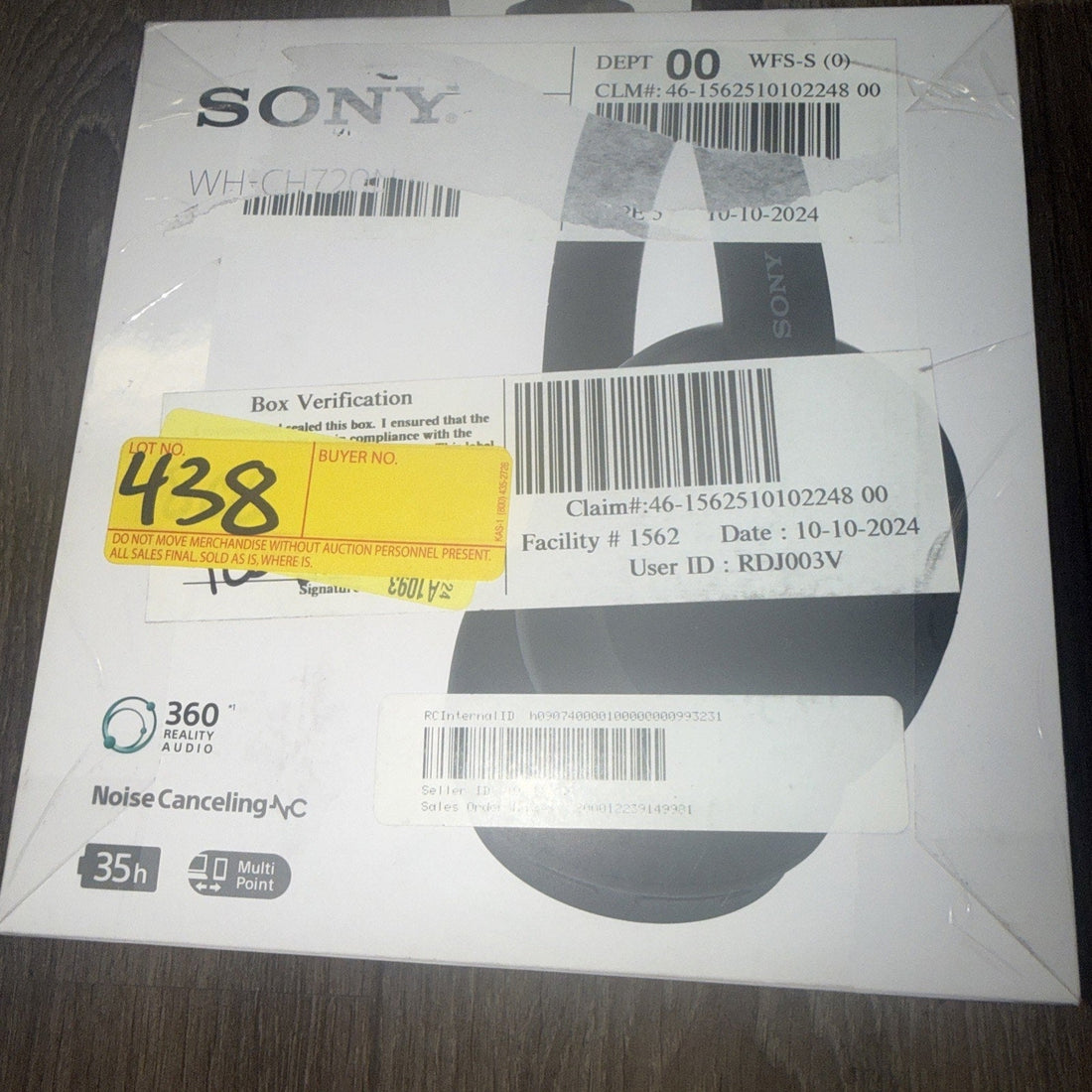 Sony WH-CH720N Wireless Noise Canceling Over-Ear Headphones — Black (Open Box)