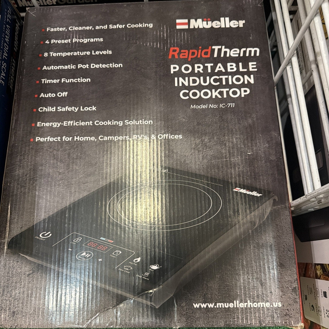 Mueller RapidTherm Portable Induction Cooktop Hot Plate Countertop 1800W, IC-711