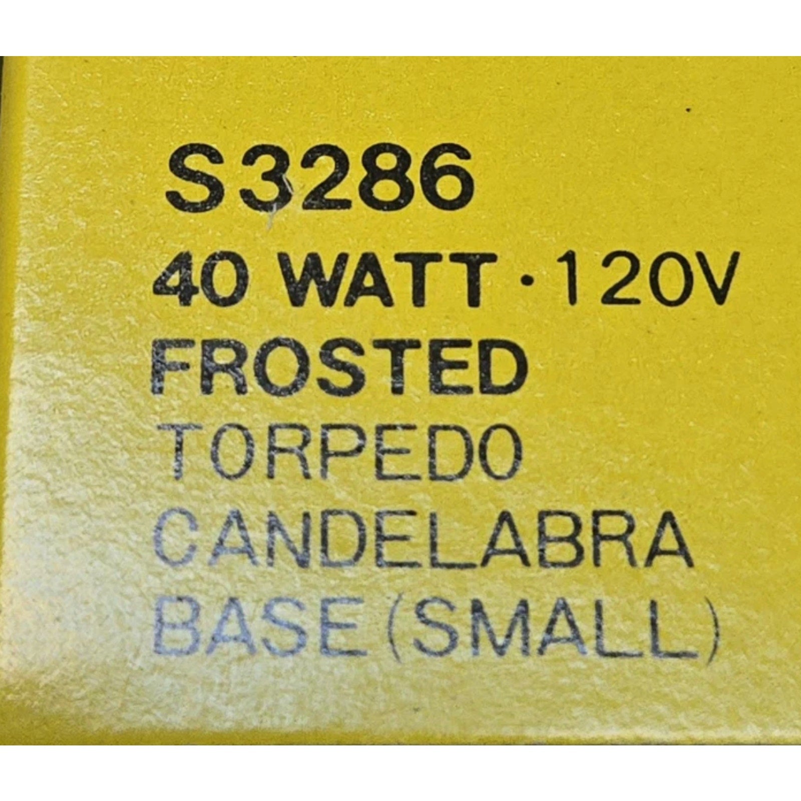 Satco S3286 40W 120V Frosted Torpedo Candelabra E12 Bulbs, 25 Count