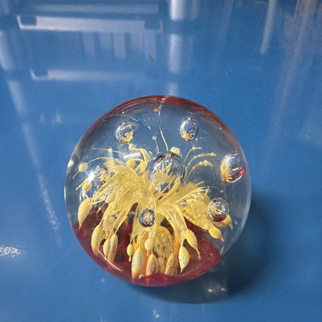 Vintage Art Glass Oval Paperweight