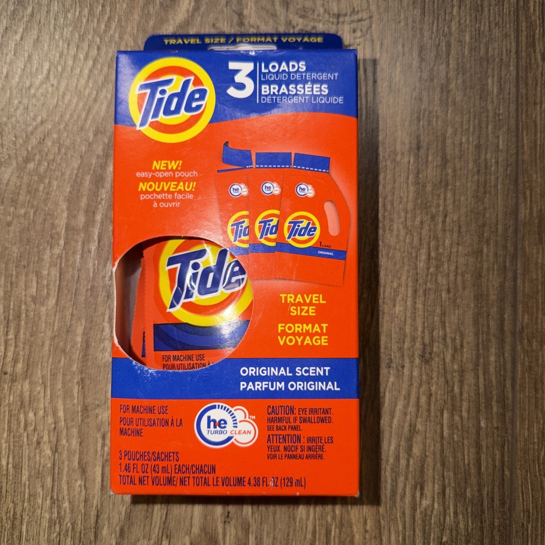 Tide Liquid Laundry Detergent Travel Size, HE, Original Scent (3 Pack)