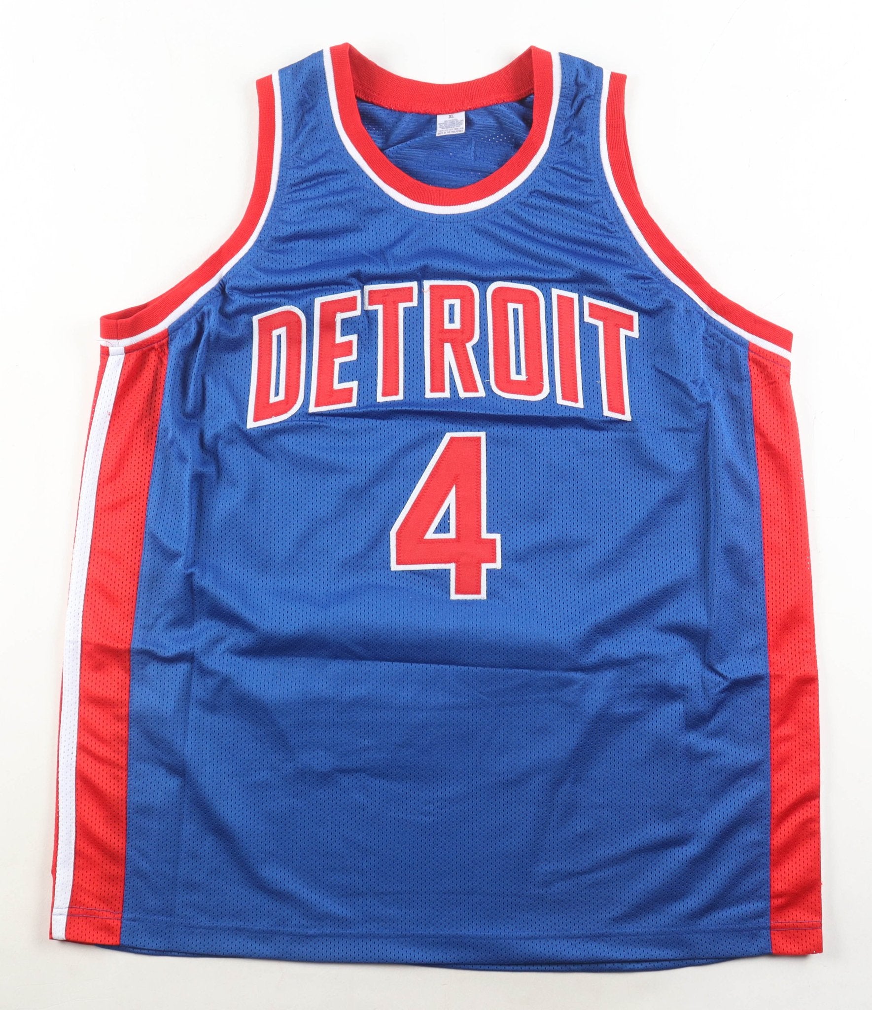 Joe Dumars Signed Detroit Pistons Jersey Career Highlights JSA COA XL