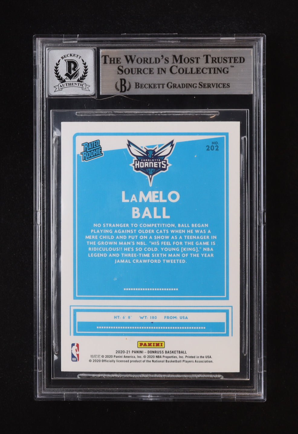 LaMelo Ball 2020 21 Donruss Rookie Card Autographed Beckett